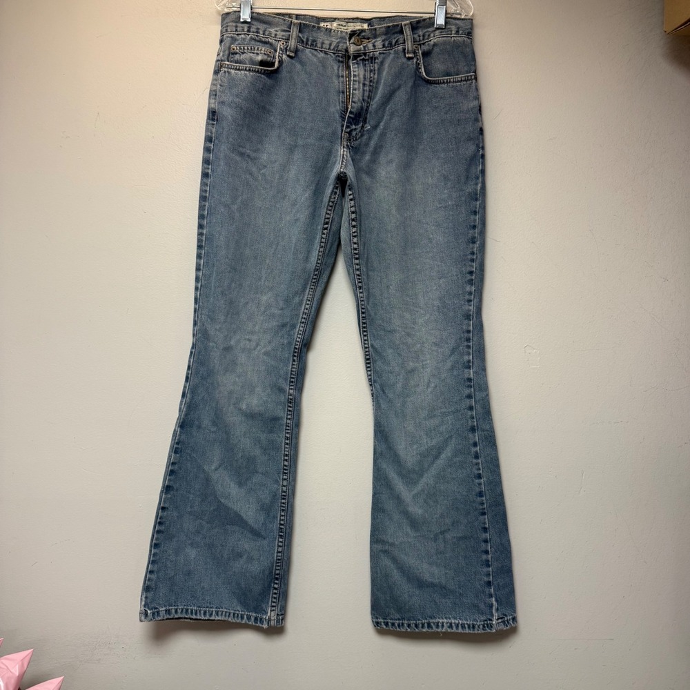American Eagle Flare Jeans Womens 10 Blue Good Cotton Bootcut Y2K Vtg 12692